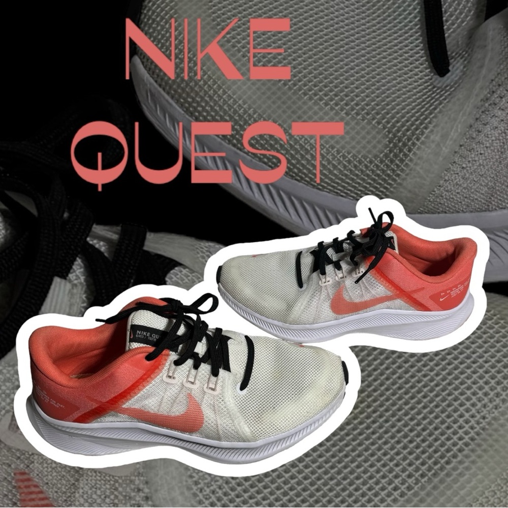 NIKE WOMEN QUEST size 9.5 has an orange/pink tone to it
